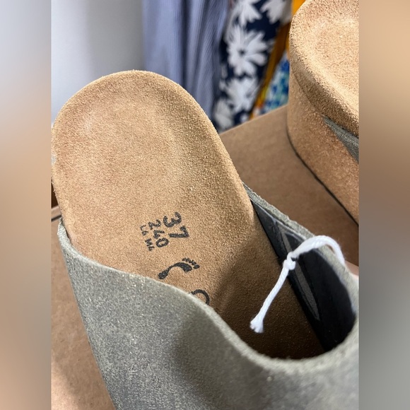 Birkenstock Namica Suede Leather Metallic Stone Gold - Picture 6 of 6